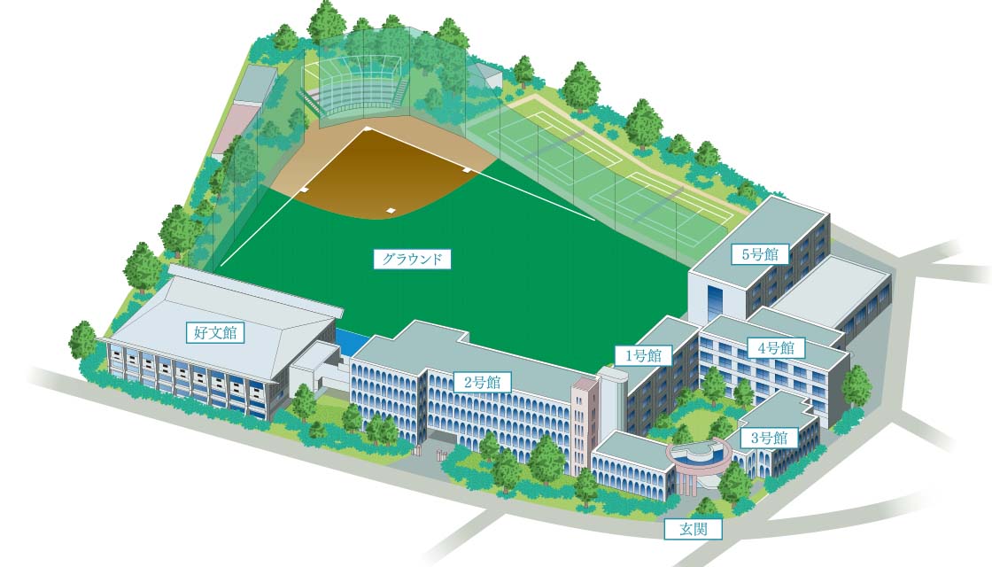 中京高校全体図 Campus Map